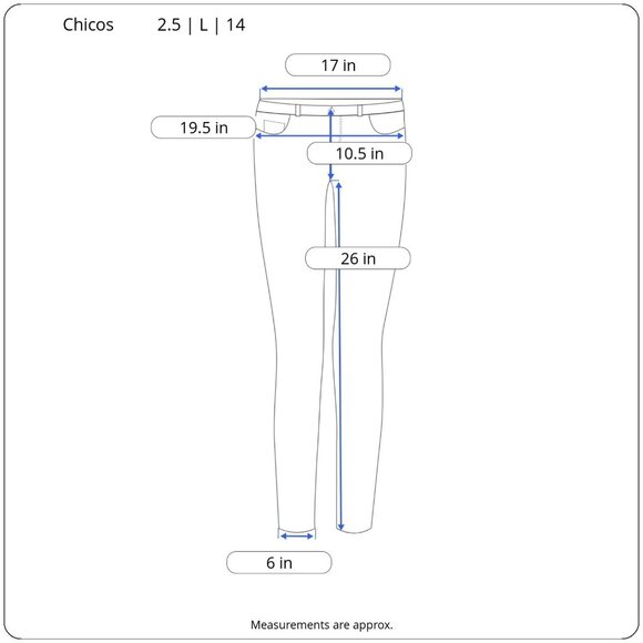 Chicos Denim Womens Skinny Ankle Jean Stretch Leg Mid Rise Size 2.5 | L | 14 Reg - Picture 3 of 13